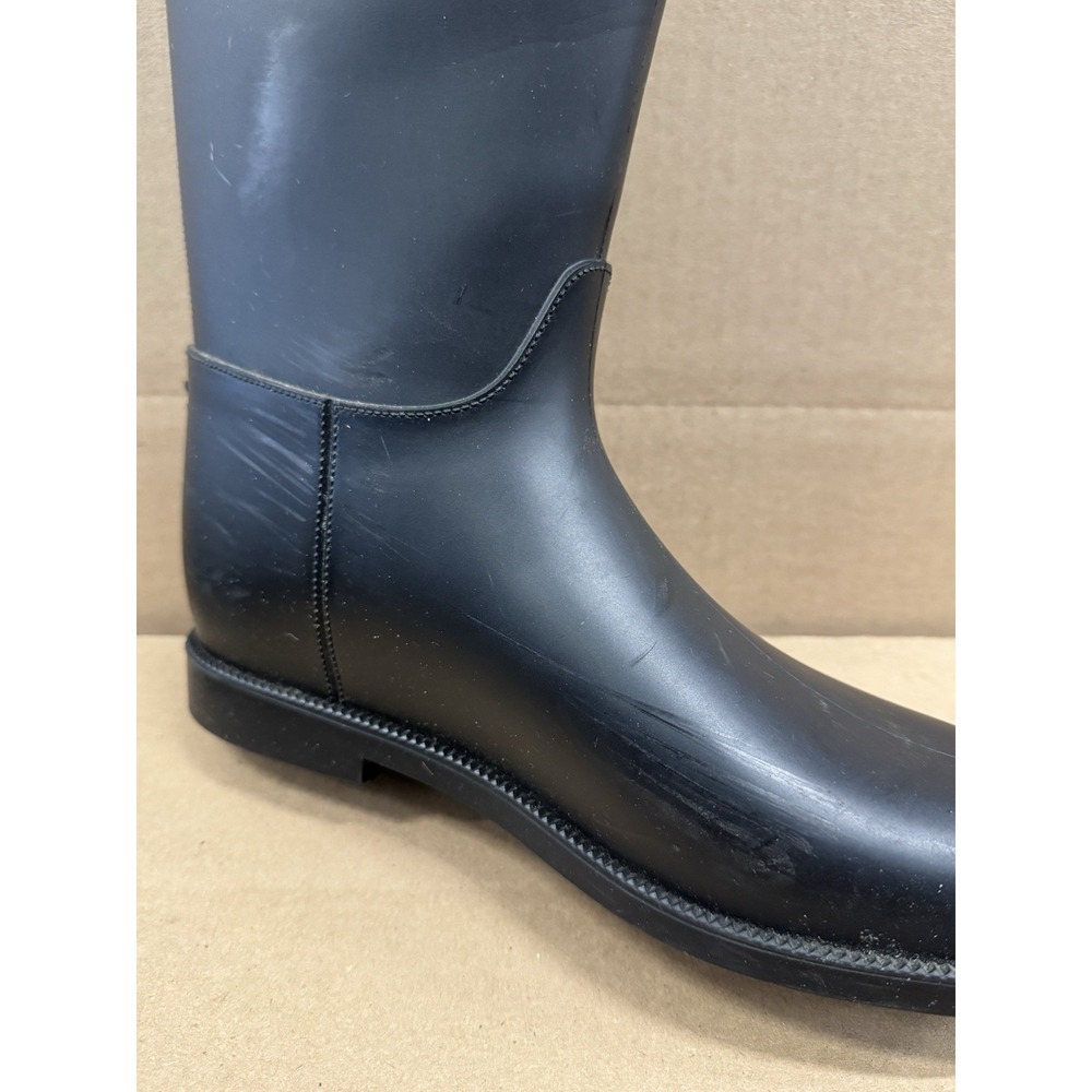 Women's Burberry Black Rubber Knee Rain Boots Size EU 38 / 7.5/8 US - Picture 8 of 9